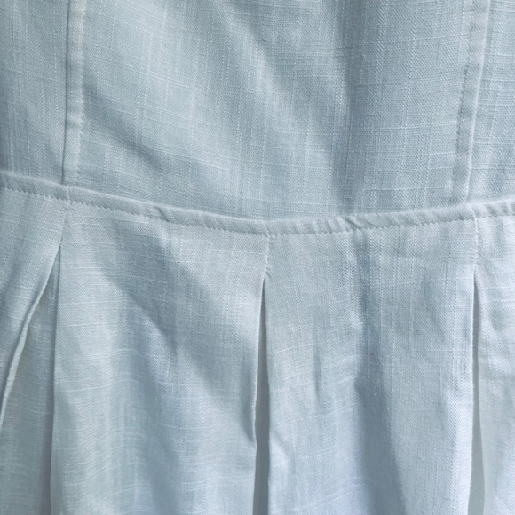 Aqua Corset  Lace Up Stitched Straps Linen White Mini Dress - 100% Exclusive S - Picture 11 of 13